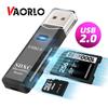 VAORLO Mini Card Reader USB2.0 2 IN 1 for PC Micro SD TF Card Memory Reader Multi-card Writer Adapter Flash Drive Laptop Accessories