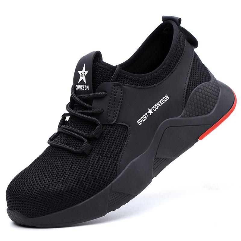 Labor Insurance Shoes Men's Anti-smashing and Anti-piercing Steel Bag Head Breathable Fashion Lightweight Protective Work Shoes