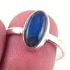 Natural Labradorite Gemstone Handmade 925 Solid Sterling Silver Ring Size 8 H8w65