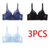 36-46 Plus Size Women Ultrathin Bra Underwire Push-Ups Lace Bras Brassiere Larger Breast Solid Color 3/4 Big Cup
