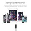 Câble USB - Compatible iPhone - Lot de 3 - 1M - Nylon Argenté - Connecteur USB