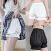 Women Satin Knickers Dress Pettipant Anti Exposure Safety Pants Sweet Ruffles Short Panties Lolita Pajamas Lantern Shorts