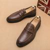 Fashion Men New Classic Formal Shoes Black Brown PU Leather Lightweight Outdoor Comfort Lefu Shoes British Business Office Men Shoes