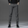 Men's Slim Fit Plaid Casual Pants for Spring and Autumn