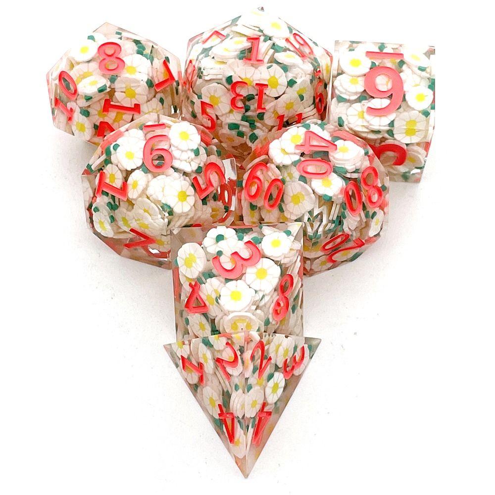 7Pcs/Set Creative Resin For D&d DND Polyhedral Dices Dice Set Table Games Accessory