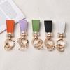Matte Buckle Leather Car Keyring Ladies Bag Fashion Decoration Rhinestone Key Chain Women Gift