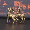 2PCS New Vintage Pure Copper Deer Ornaments A Pair of Solid Brass Sika Elk Crafts Living Room Home Decoration Figurines