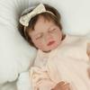 48CM Newborn Baby Doll Loulou Reborn  Soft Silicone Flexible 3D Skin Tone with Visible Veins Hand Rooted Hair Doll Toy