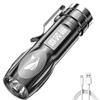 Super Bright ABS Strong Light Focusing Led Flashlight Outdoor Portable Home Built-in Battery Rechargeable Multi-function Torch