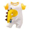 YINOON Summer Baby Short Sleeve Shoulder Dinosaur Baby Newborn Baby 80 Yellow Clothes, Boys, Romper, Boys, Buttons, Pattern, Cotton, Clothes,