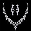 Faux Pearl Necklace Earrings Women Bride Jewelry Set  Gift