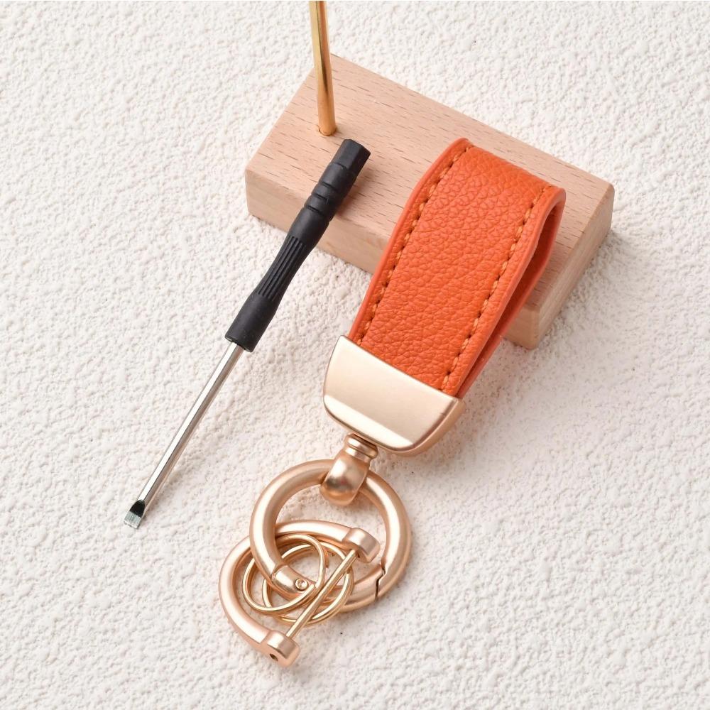 Cute Small Keychains for Women Rose Golden Metal Ring Clasp Keychain with Mini Screwdriver Bag Decoration Pendant