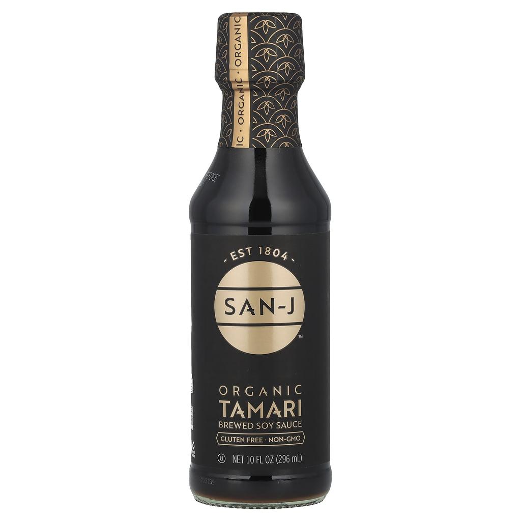 San-J Organic Tamari Brewed Soy Sauce, 10 Fl Oz (296 Ml)