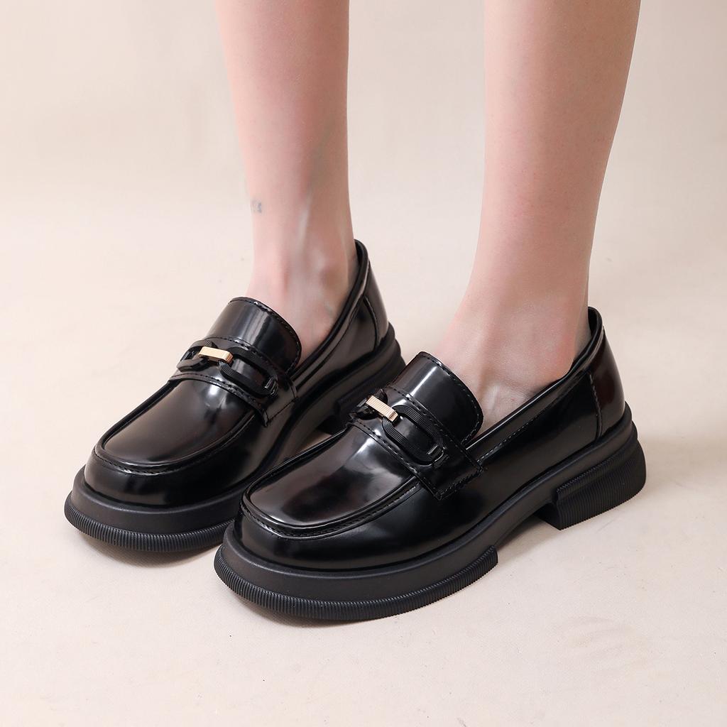 Fashion New Style Popular Brown Loafers Women Uniform Shoes Round Toe Women Retro Round Toe Lolita Shoes Plus Size 42 Zapatos Mujer
