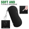 Portable Zipper Soft Glasses Case with Carabiner Sunglasses Case Zipper Eyeglass Pouch Glasses Protective Shell Bag