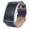 Twinkle Trinket Men's Women's LED Digital Date Rectangle Dial Faux Leather Strap Wrist Watch