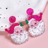 Santa Dangle Earrings Funny Christmas Earrings Glitter Santa Claus Charm Earrings Holiday Gift for Ladies Girls Xmas Party Accessories