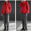 Women's Autumn and Winter Padded Thickened Stand Up Collar Jacket Increased Size Warm Casual Short Loose Thin Outerwear