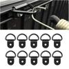 10pcs Heavy Duty Truck Bed Tie Down Anchors Rings Trailers Cargo Bolt On Black Steel V Shape Ring Pickups Rail Accessories