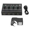 AMP‑14II 4 Channel Headphone Amplifier Compact 4 Way Stereo Headphone Amplifier with 12V 2A Adaptor