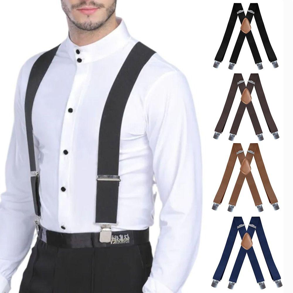 3.5cm Wide Men's Suspenders Adjustable Trouser Straps Belt Casual Braces Suspenders Work Outdoor
