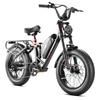 EAhora Luna Black/White 1000W Motor Power 48V15AH Detachable Battery 20 * 4.0-inch Tire Ximano 7-speed Urban Road Electric Bicycle