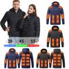 Heated Cotton Coat Hooded Long Sleeve Zipper Placket Jacket 19 Zone Hot Spots Hand Washable USB Powered Outerwear