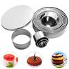 12pcs Round Circle Stainless Steel Cookie Cutter Cake Decorating Fondant Mousse Cake Molds Kitchen
