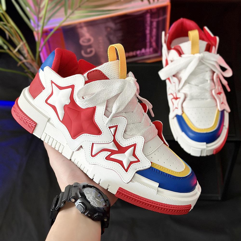 Fashion Casual Skateboard Shoes 2024 Spring and Autumn New Design Bread Platform Shoes Student Shoes Male