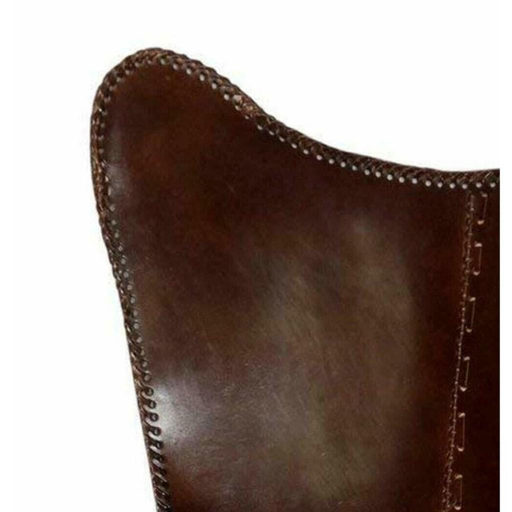 Buffalo Leather Butterfly Chair Folding Sleeper Seat Lounge Modern Accent Chair