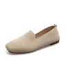 2024Plus Size Women Casual Ballet Flats Shoes Square Toe Slip On Flat Heel Anti Skid Loafers Stretch Knit Fabric