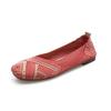 2024Plus Size Women Casual Ballet Flats Shoes Square Toe Slip On Flat Heel Anti Skid Loafers Stretch Knit Fabric