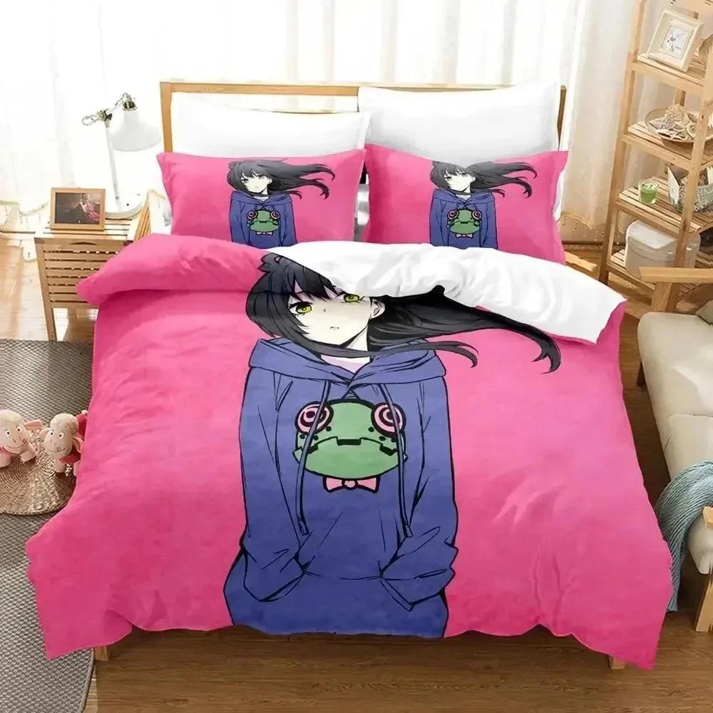 Luxury New 3D Print Anime Mieruko-chan Bedding Set Duvet Cover Bed Set Quilt Cover Pillowcase King Queen Boys Adult Bedding Set