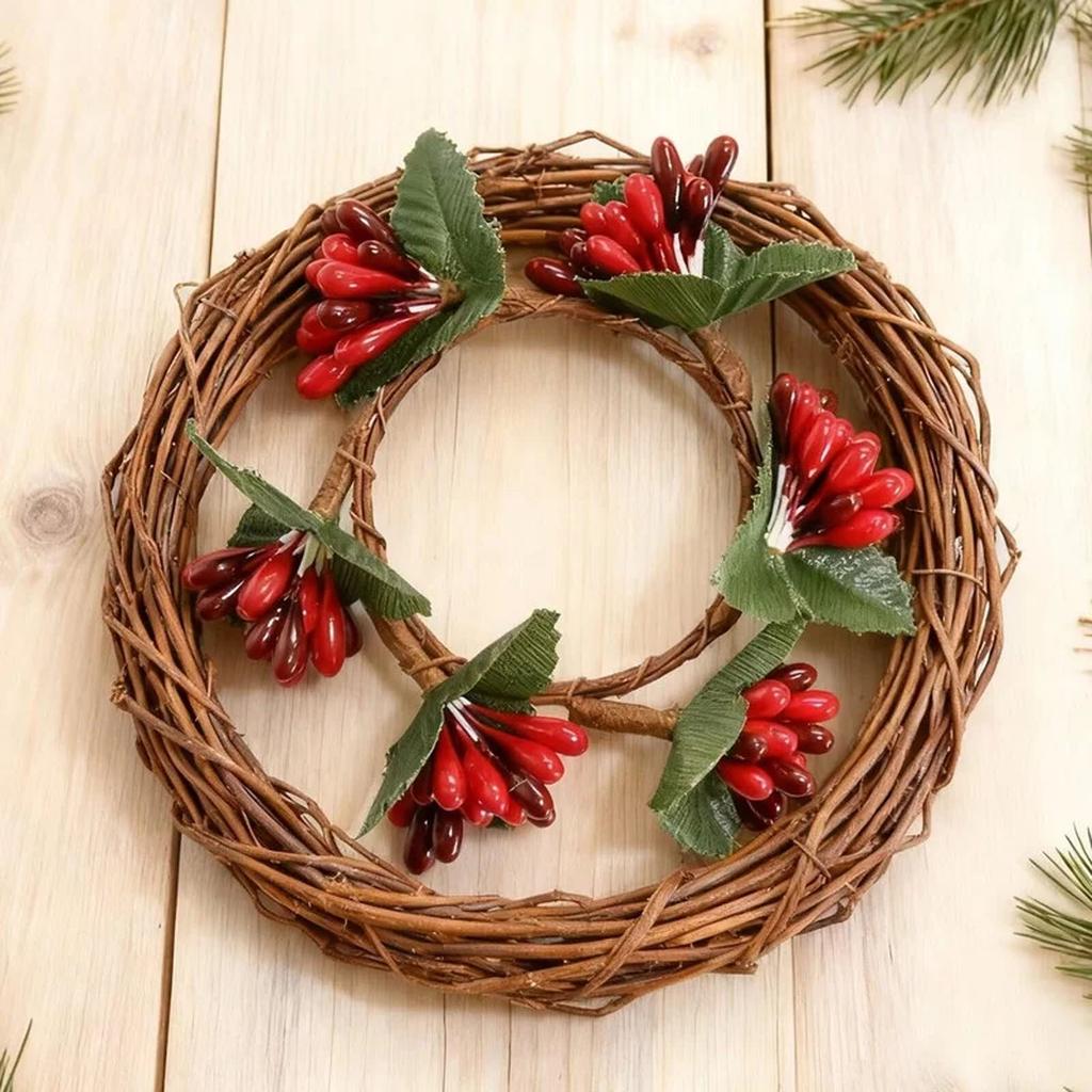 Rings, Red Berry Wreaths, Christmas Decoration Needle Napkin Rings