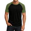 Men's Round Neck Contrast Color Raglan Short Sleeve Top T-shirt