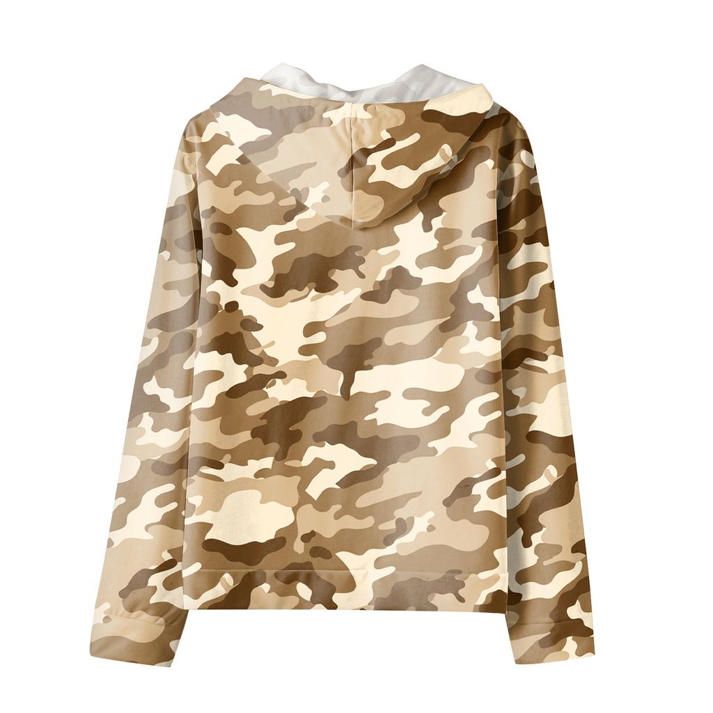 Men's Zipper Sweater Coat Printed Fashion Hooded Sweater