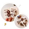 2pc Cute Toddler Girl Hair Clip Vintage European Floral Bowknot Hair Pin For Baby Girl Autumn Winter Coffee Color Kid Headwear
