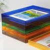 Floating Photo Frame Horizontal Vertical Neon Acrylic Home Gallery Office Wall Mount Desktop Standing Decorative Picture Poster Display Frame