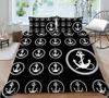 High Definition Digital Printed Bedding Set with Anchor Pattern Down Duvet Cover Pillowcase 2 or 3 Pieces DE200 * 200 Soft Washable Home Decoration