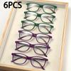 6PCS Anti Blue Light Reading Glasses for Women Men Fashion Frame Presbyopia Glasses  Anti Fatigue Eyeglasses