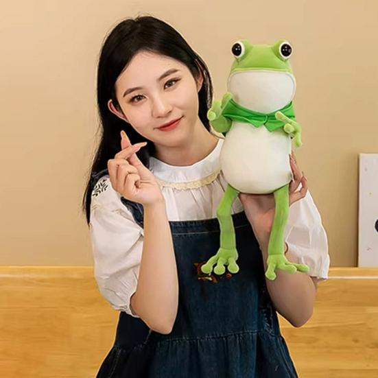Cartoon Frog Eyes Long-legged Pillow Toy Cute Big Stuffed Green Frog Plushies Companion Sleep Pillow Soft Stuffed