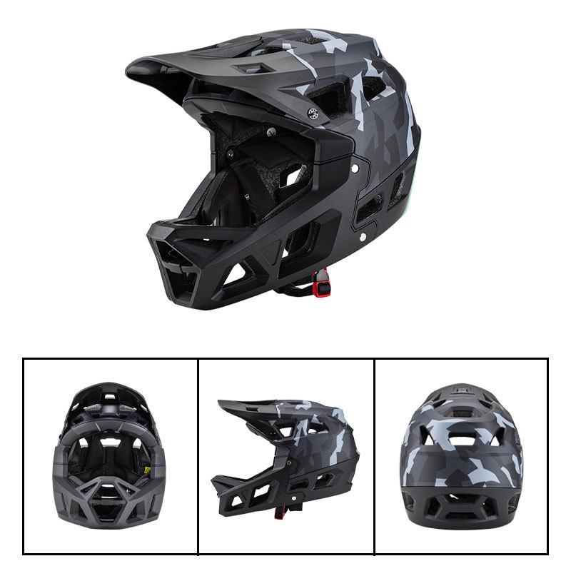 New Outdoor Camouflage Mountain Bike Off-road Helmet CE Certified Race Downhill Safety Adult Full Helmet