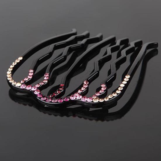 Hair Comb Cubic Zirconic Stable Waved Anti-slip Lightweight Hair Decoration Decorative Smooth Hair Bund Comb Hair Styling Tool