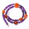 Natural Carnelian Amethyst Mix Shape Gemstone Smooth Beads Necklace 4-14 Mm 18" UB-8605