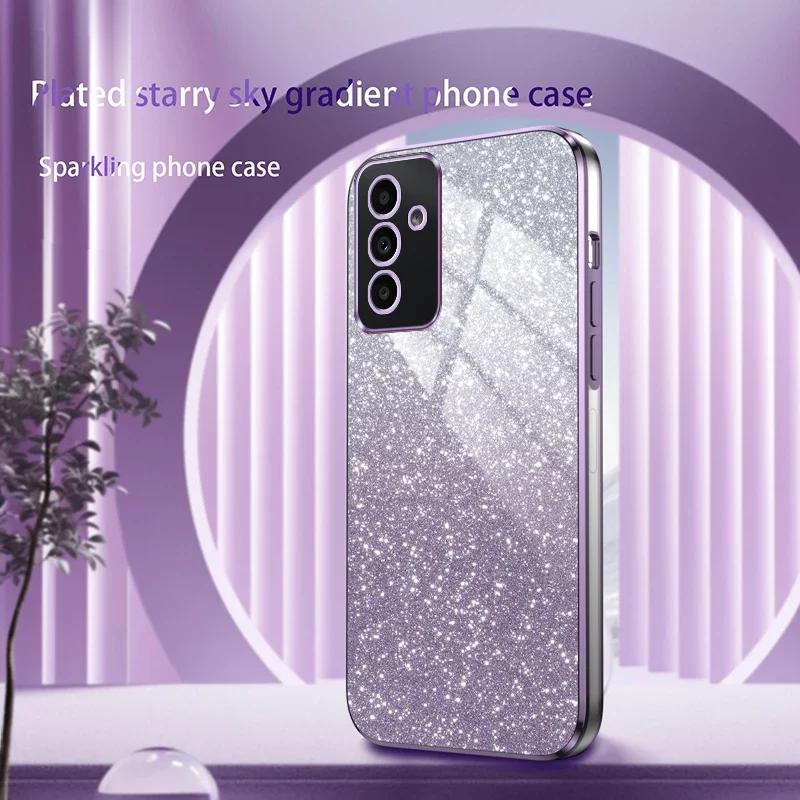 Shiny Glitter Plating Silicone Case for Samsung Galaxy A55 A 55 A35 A25 A15 A05 A05S A54 A34 A24 A14 A04s Bling Soft Back Cover