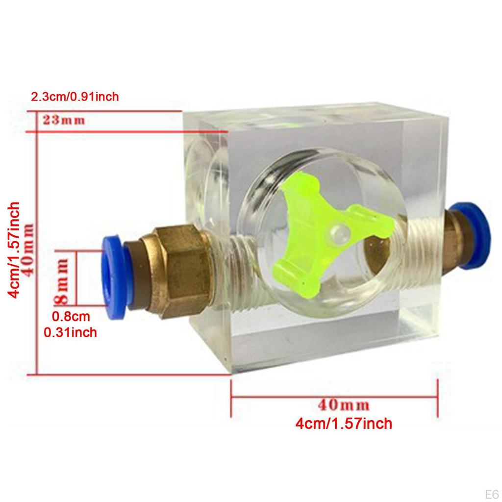 8mm Water Flow Indicator Meter Acrylic Office Measuring Tool Liquid Cool Cooling System