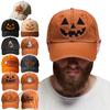 Halloween Unisex Baseball Hat for Men Women Adjustable Funny Party Hats Pumpkin Embroidery Baseball Cap for Halloween Parties