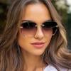 Classic Vintage Square Sunglasses Women Fashion Borderless Frameless Sun Glasses Outdoor Style Cutting Lens Non-polarized Glasses
