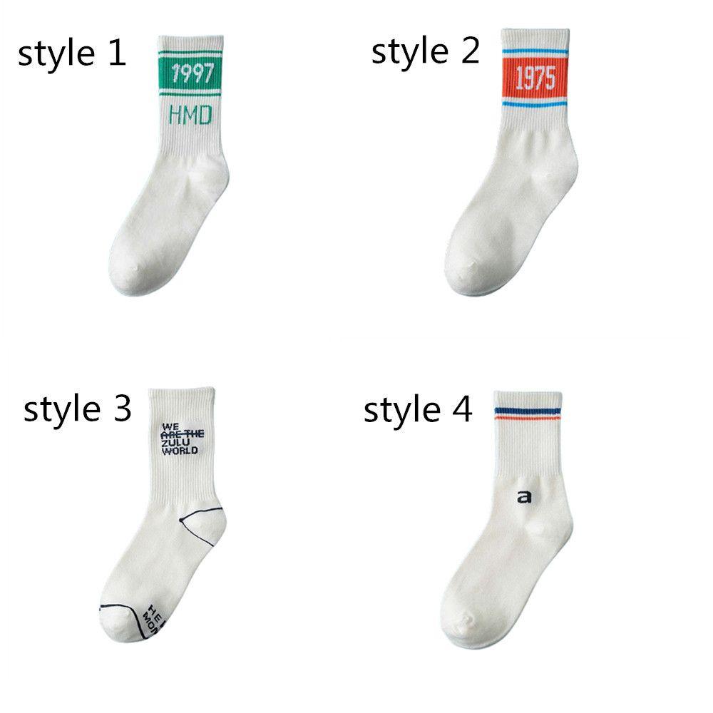 Stockings Women Men Personality Mid Socks Sports Socks Striped Number
