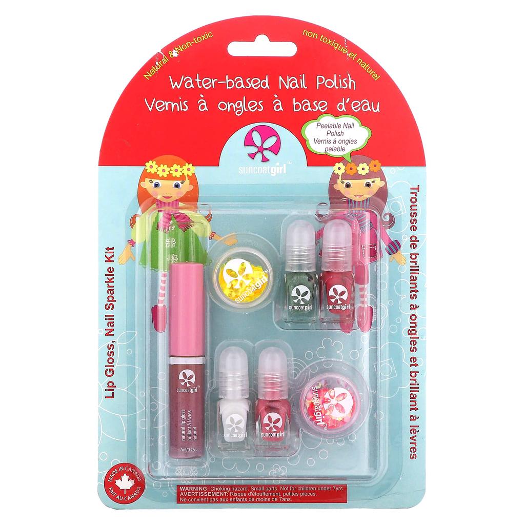Lip Gloss, Nail Sparkle Kit, 7 Piece Kit